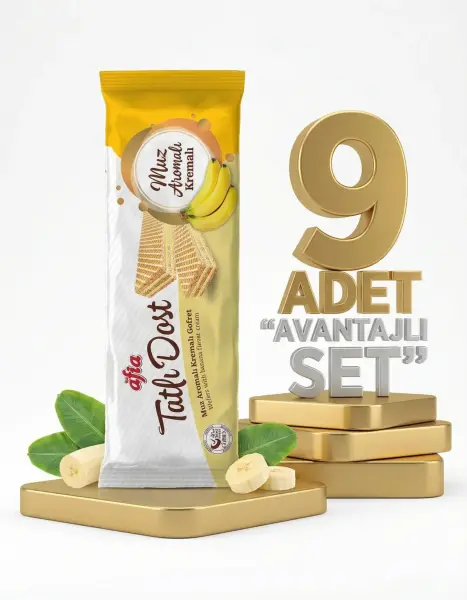 Afia Tatlı Dost Muz Kremalı Gofret 9x140 Gr - 1