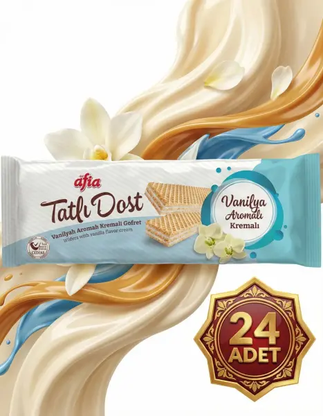 Afia Tatlı Dost Vanilya Kremalı Gofret 24x140 Gr - 3