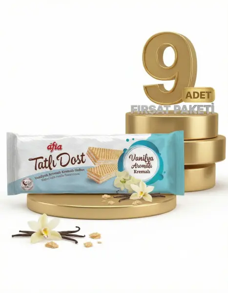 Afia Tatlı Dost Vanilya Kremalı Gofret 9x140 Gr - 1