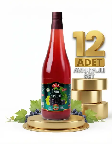 Afia Üzüm Sirkesi Cam Şişe 12x1 Lt - 1