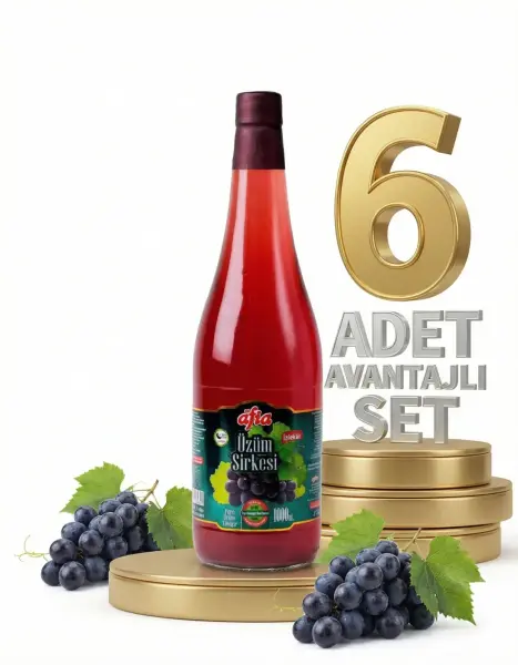 Afia Üzüm Sirkesi Cam Şişe 6x1 Lt - 1