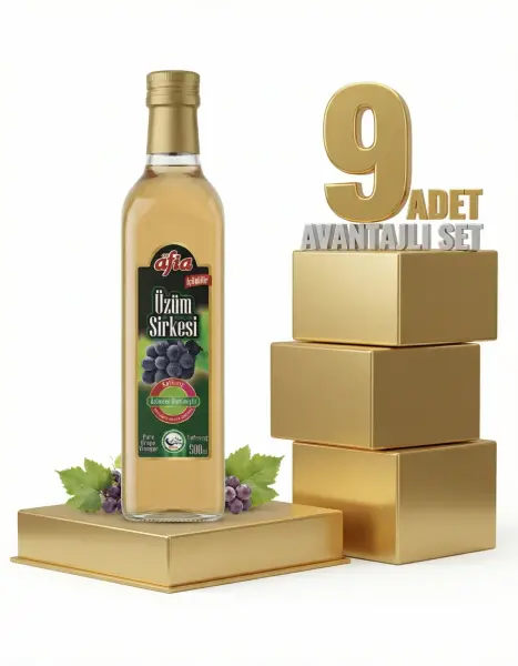 Afia Üzüm Sirkesi Cam Şişe 9x500 Ml - 1