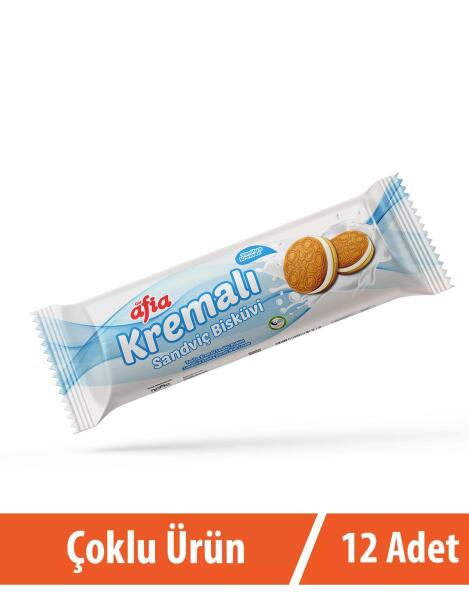 Afia Vanilya Kremalı Sandviç Bisküvi 12*60 Gr - 1