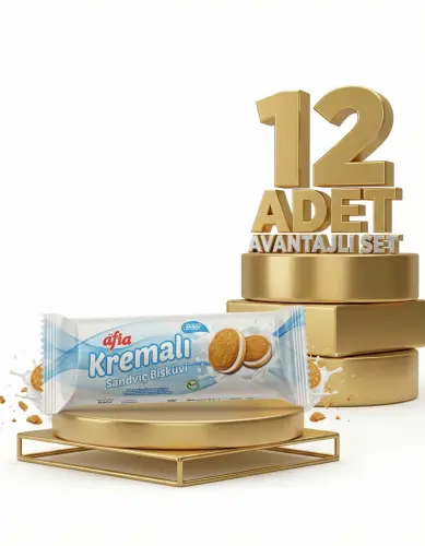 Afia Vanilya Kremalı Sandviç Bisküvi 12x60 Gr - 1