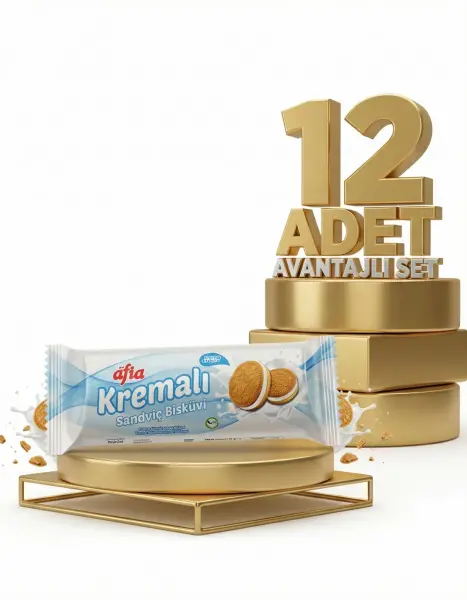 Afia Vanilya Kremalı Sandviç Bisküvi 12x60 Gr - 1