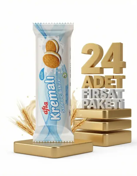 Afia Vanilya Kremalı Sandviç Bisküvi 24x60 Gr - 1