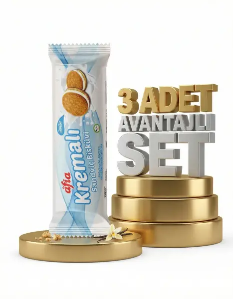 Afia Vanilya Kremalı Sandviç Bisküvi 3x60 Gr - 1