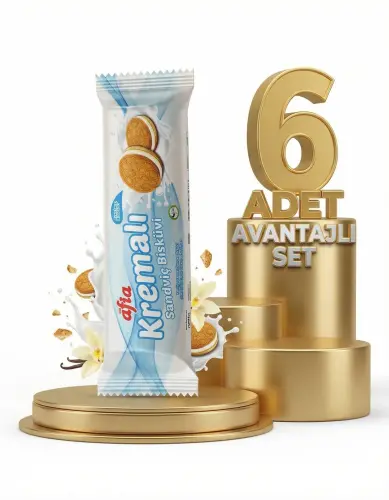 Afia Vanilya Kremalı Sandviç Bisküvi 6x60 Gr - AFİA