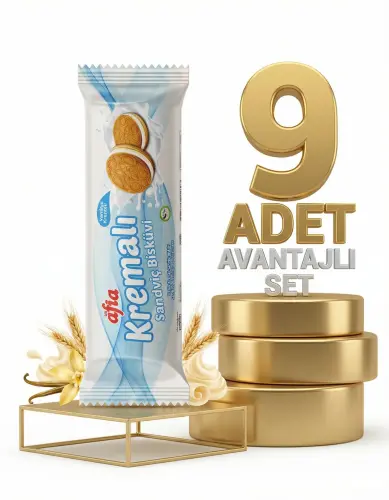 Afia Vanilya Kremalı Sandviç Bisküvi 9x60 Gr - AFİA