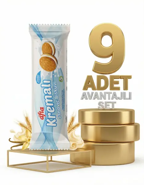 Afia Vanilya Kremalı Sandviç Bisküvi 9x60 Gr - 1