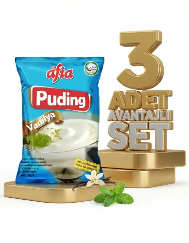 Afia Vanilyalı Puding 3x125 Gr - Afia