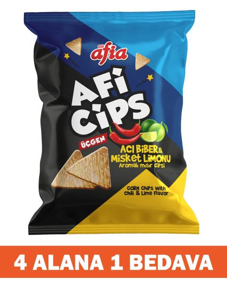 Aficips Acıbiber Misket Limonlu Mısır Cips 40 Gr 4 Alana 1 Bedava - 1