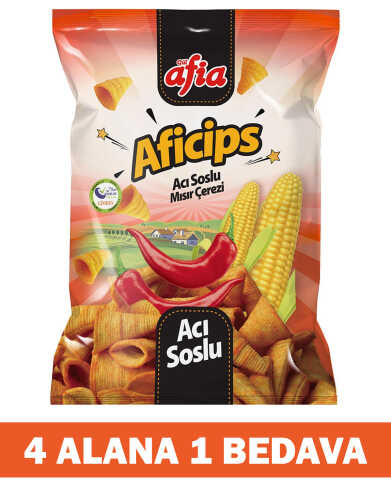 Aficips Acılı Mısır Cips 50 Gr 4 Alana 1 Bedava - 1