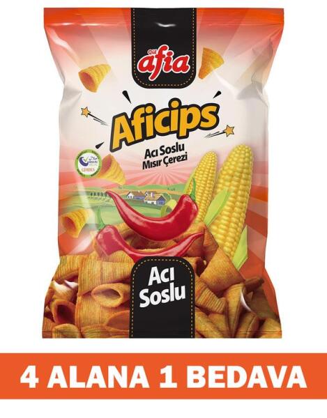 Afia Aficips Acılı Mısır Cips 50 Gr 4 Alana 1 Bedava - 1