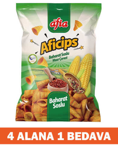Aficips Baharatlı Mısır Cips 50 Gr 4 Alana 1 Bedava - 1