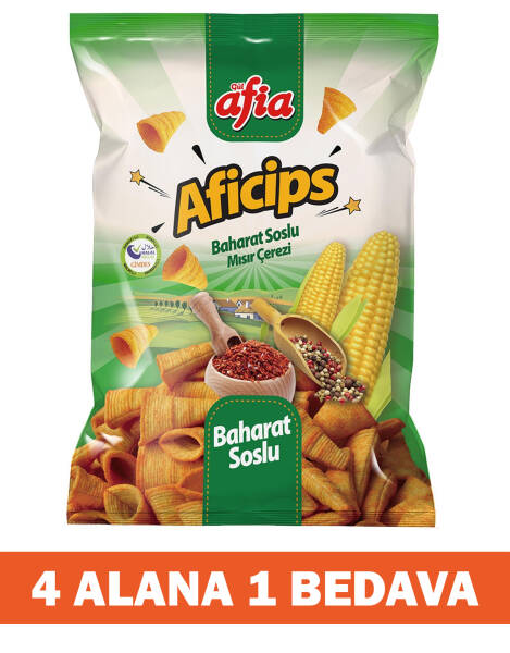 Aficips Baharatlı Mısır Cips 50 Gr 4 Alana 1 Bedava - 1
