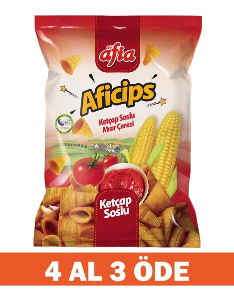 Aficips Ketçaplı Mısır Cips 50 Gr 4 Al 3 Öde - 1