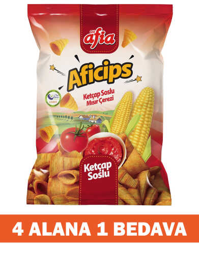 Aficips Ketçaplı Mısır Cips 50 Gr 4 Alana 1 Bedava - 1