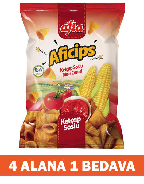 Aficips Ketçaplı Mısır Cips 50 Gr 4 Alana 1 Bedava - 1