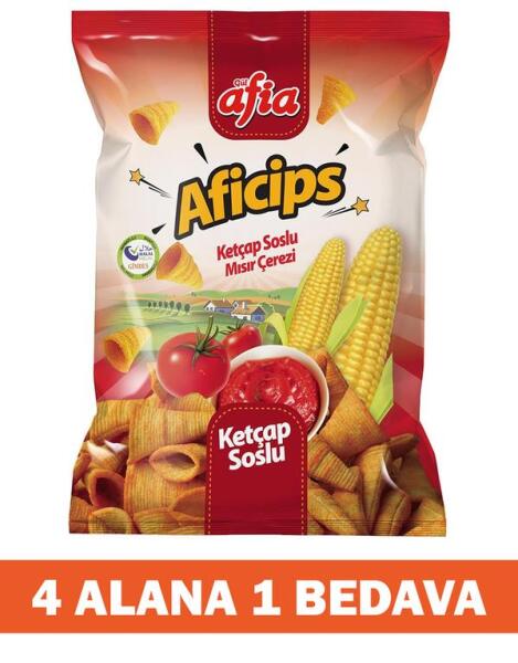 Aficips Ketçaplı Mısır Cips 50 Gr 4 Alana 1 Bedava - 1