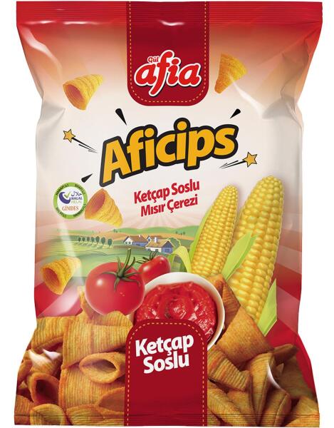 Aficips Ketçaplı Mısır Cips 50 Gr - 1