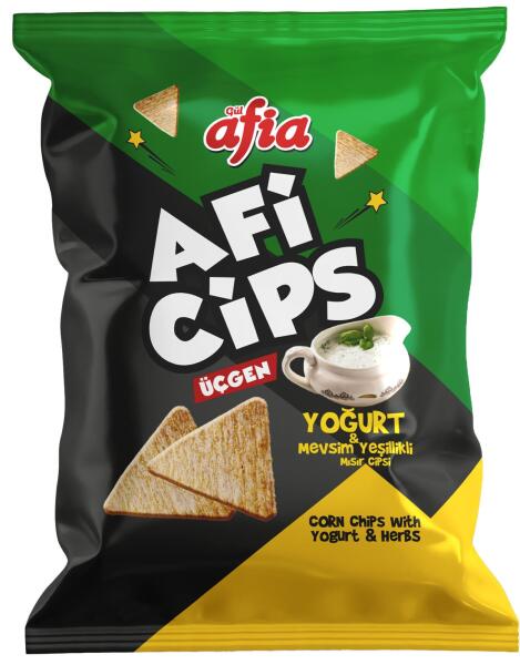 Aficips Yoğurt ve Mevsim Yeşillikli Mısır Cips 40 Gr - 1