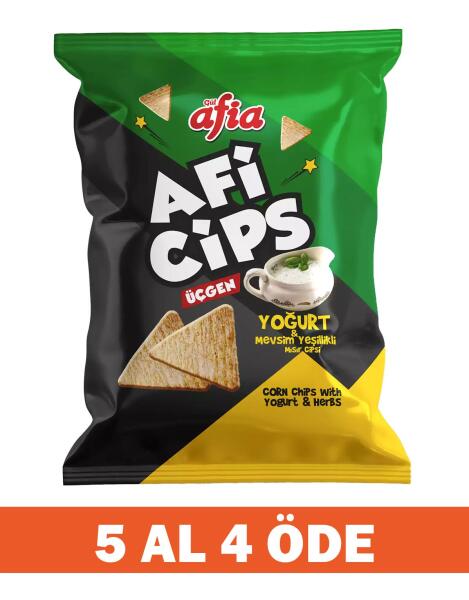 Aficips Yoğurt ve Mevsim Yeşillikli Mısır Cips 40 Gr 5 Al 4 Öde - 1