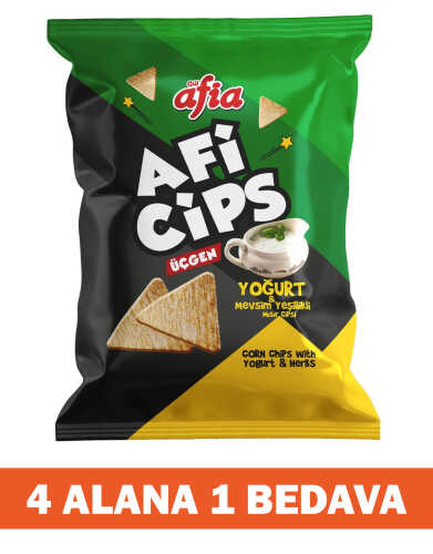 Aficips Yoğurt ve Mevsim Yeşillikli Mısır Cips 40 Gr 4 Alana 1 Bedava - 1