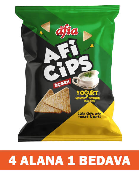 Aficips Yoğurt ve Mevsim Yeşillikli Mısır Cips 40 Gr 4 Alana 1 Bedava - 1