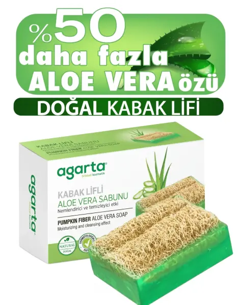 Agarta Doğal Aloe Vera Kabak Lifli Sabun 125 Gr - 1