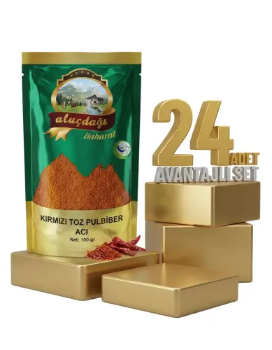 Aluçdağı Acı Kırm Toz Biber 24x100 Gr - Aluçdağı