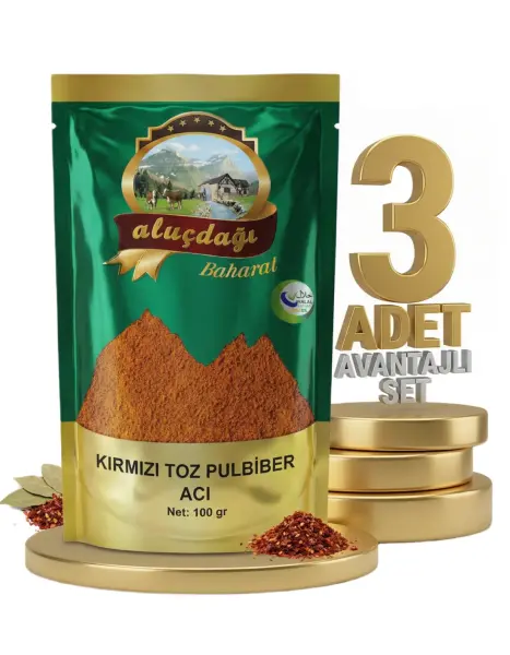 Aluçdağı Acı Kırm Toz Biber 3x100 Gr - 1