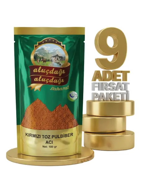 Aluçdağı Acı Kırm Toz Biber 9x100 Gr - 1