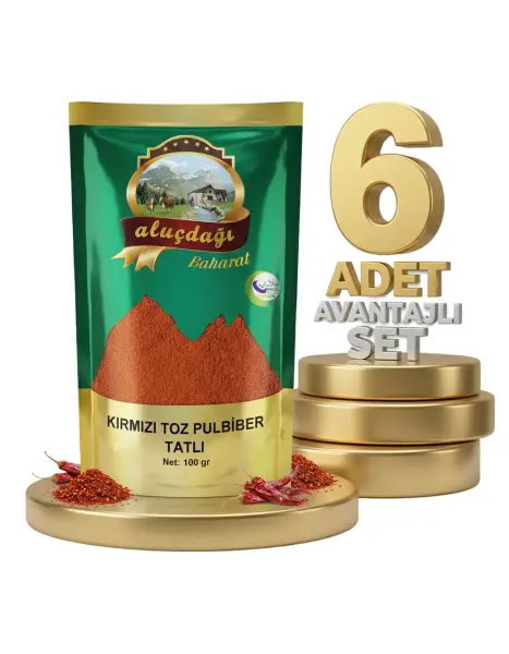 Aluçdağı Tatlı Kırm Toz Biber 6x100 Gr - 1