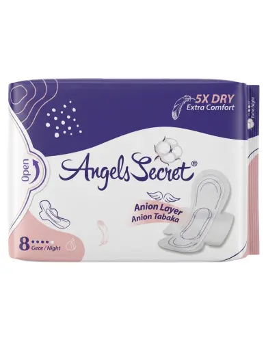 Angels Secret Gece Hijyenik Ped 8li - Angels Secret