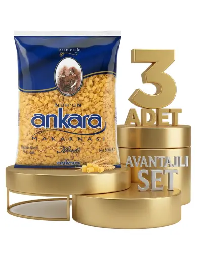 Ankara Boncuk Makarna 3x500 Gr - Ankara Makarna