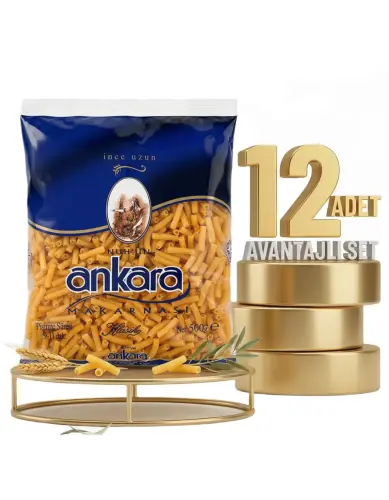Ankara İnce Uzun Makarna 12x500 Gr - Ankara Makarna