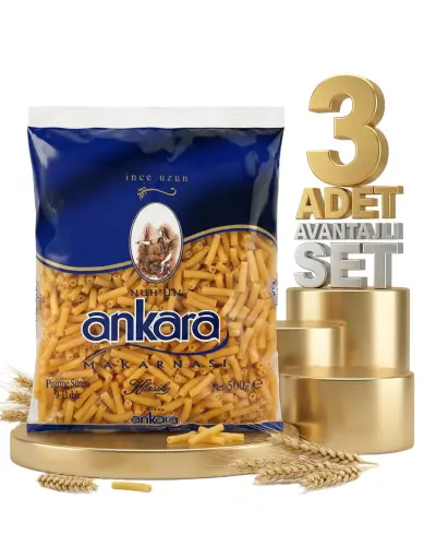 Ankara İnce Uzun Makarna 3x500 Gr - Ankara Makarna