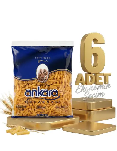 Ankara İnce Uzun Makarna 6x500 Gr - Ankara Makarna