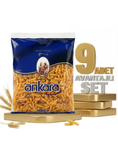 Ankara İnce Uzun Makarna 9x500 Gr - Ankara Makarna