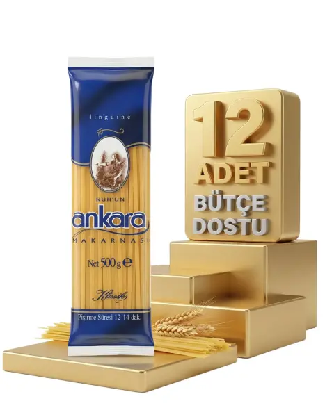 Ankara Makarna Linguine Yassı Çubuk 12x500 Gr - 1