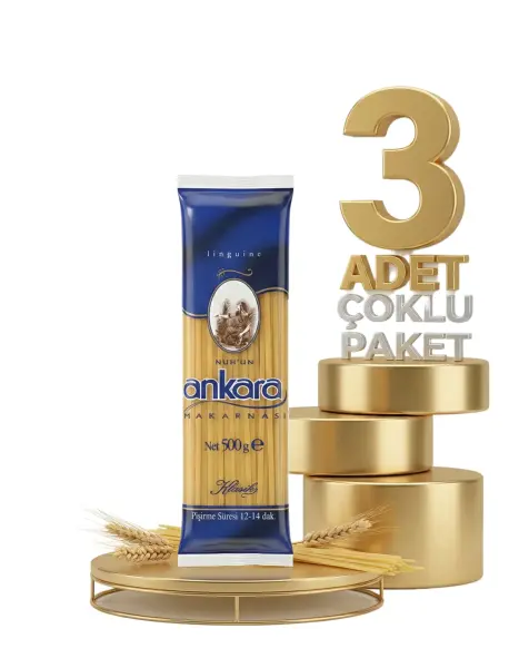 Ankara Makarna Linguine Yassı Çubuk 3x500 Gr - 1
