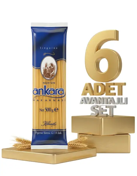 Ankara Makarna Linguine Yassı Çubuk 6x500 Gr - 1