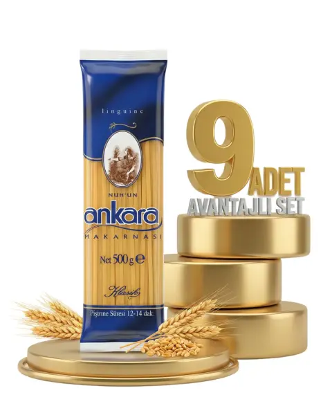 Ankara Makarna Linguine Yassı Çubuk 9x500 Gr - 1