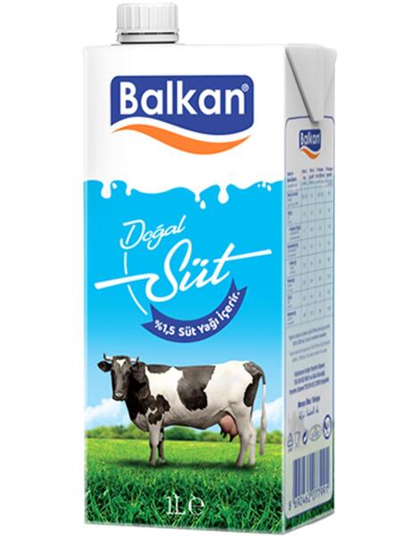 Balkan Yarım Yağlı Süt 1 Lt - 1