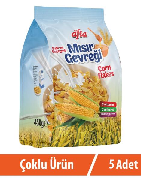Ballı Ruşeymli Mısır Gevreği 5x450 Gr - 1