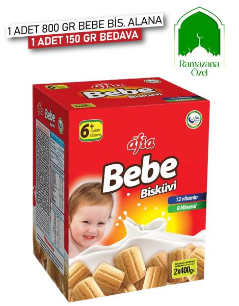 Bebe Bisküvisi 800 Gr (150 Gr Bebe Bisküvi Hediyeli) - 1