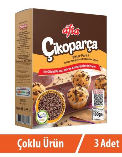 Çikoparça Bitter Parça Çikolata 3x100 Gr - Afia