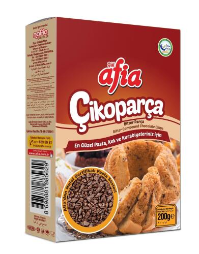 Afia Çikoparça Bitter Parça Çikolata 10x200 Gr - 1