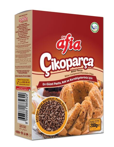 Afia Çikoparça Bitter Parça Çikolata 10x200 Gr - 1